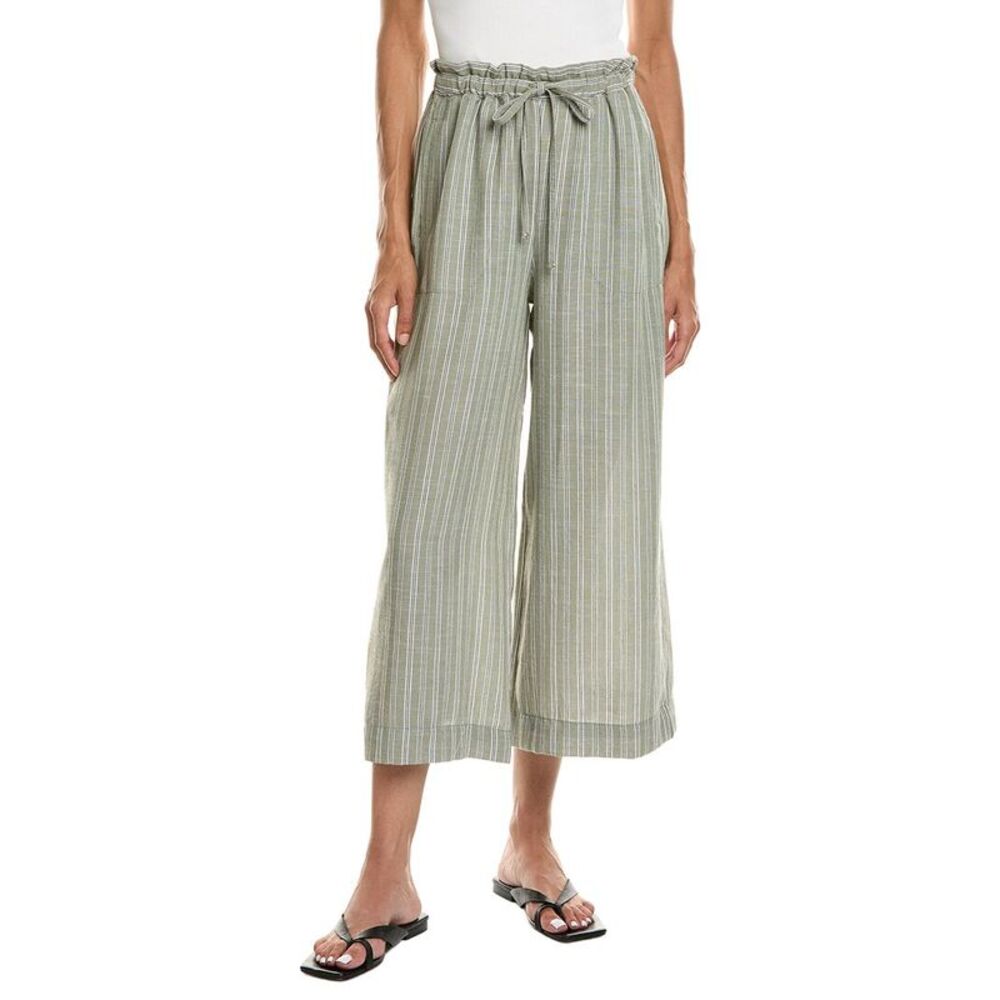 Max Studio Womens  Drawstring Cropped Pant, Green